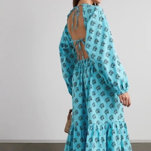 NWT | Hannah Artwear TUCKERNUCK Carmen Cosmos Open‎ Back Floral Maxi Dress 10 - Picture 2 of 9